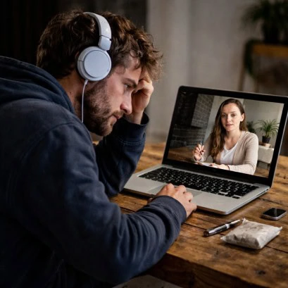online counselling session for drug addiction treatment