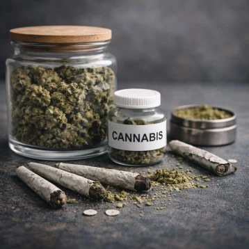 cannabis use and marijuana addiction concept