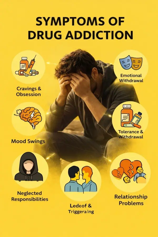 symptoms of drug addiction and behavioural signs