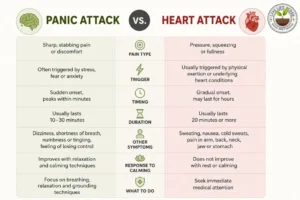 Anxiety Disorder: Symptoms, Causes and Treatment in India 2 Panic attack vs heart attack comparison of symptoms and warning signs