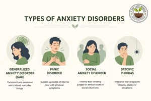 Anxiety Disorder: Symptoms, Causes and Treatment in India 3 Types of anxiety disorders including GAD, panic disorder, social anxiety and phobias