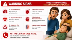 Cough Syrup Addiction in India: Signs, Timeline and Treatment 3 Warning signs of cough syrup overdose requiring immediate hospital treatment