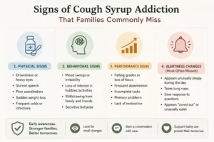 Cough Syrup Addiction in India: Signs, Timeline and Treatment 2 Signs of cough syrup addiction that families commonly miss